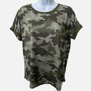 Lucky Brand, Women’s Short Sleeve Camo Top